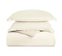 Superior 300 Thread Count King/California King Duvet Cover Set, 100% Modal from Beech, Solid, Ivory