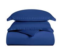 Superior 300 Thread Count King/California King Duvet Cover Set, 100% Modal from Beech, Solid, Navy Blue