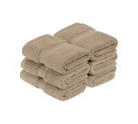 Superior 6-Piece Face Towel Set, Latte Long-Staple Combed Cotton, 900 GSM, Classic Style