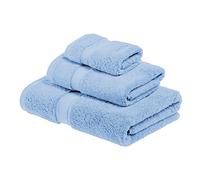 Superior 900 Gram 100% Premium Long-Staple Combed Cotton 3-Piece Towel Set, Light Blue