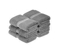 Superior 900 Gram 100% Premium Long-Staple Combed Cotton 6-Piece Face Towel Set, Charcoal
