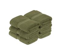 Superior 900 Gram 100% Premium Long-Staple Combed Cotton 6-Piece Face Towel Set, Forest Green