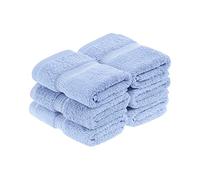 Superior 900 Gram 100% Premium Long-Staple Combed Cotton 6-Piece Face Towel Set, Light Blue