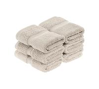 Superior 900 Gram 100% Premium Long-Staple Combed Cotton 6-Piece Face Towel Set, Stone