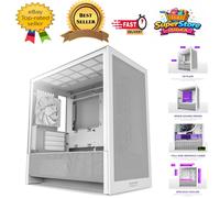 Superior Airflow H3 Flow Micro-ATX PC Case - Supports Full-Sized GPUs - White