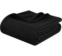 Superior All Season Luxurious 100% Cotton Diamond Weave Blanket King, Black