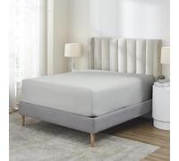 Superior Apus Cotton Bed Sheet, Sateen Weave, Soft Bedding, Modern Luxury, Comfortable, Easy Care Home Decor Essentials, Solid Design, 18" Deep Pocket Fitted Sheet, King, Silver