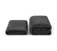 SUPERIOR Arctic Fleece King Bed Blanket & Throw 2-Piece Set, Charcoal