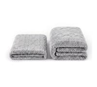 SUPERIOR Arctic Fleece King Bed Blanket & Throw 2-Piece Set, Platinum