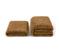 SUPERIOR Arctic Textured Fleece King Bed Blanket & Throw 2-Piece Set, Camel