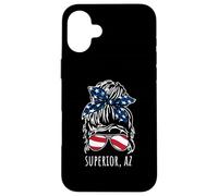 Superior AZ Messy Hair Bun Ribbon Sunglasses Design Case for iPhone 16 Plus