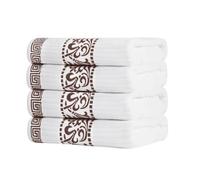 Superior Bath Towel Set Gr loral Decor Bath Guest Bath Spa Resort Home Accessories Absorbent Cotton Adults Kids Quick Dry Athens Collection 4 Pieces Chocolate Brown