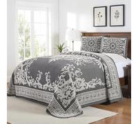 Superior Bedspread, Cotton, Ada Charcoal, King