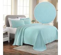 Superior Bedspread, Cotton, Aqua, King