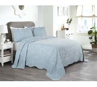 Superior Bedspread, Cotton Polyester, Light Blue, Queen