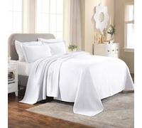 Superior Bedspread with Pillow Shams, White, Twin