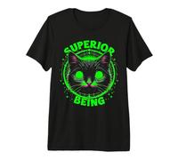 Superior Being Cat Stuff | Cat Mom & Dad Pet Black Cat Premium T-Shirt