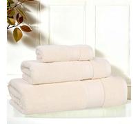 Superior Belmont Zero Twist Cotton Medium Weight Towels, for Guest Bath, Bathroom, Shower, Spa, Plush, Quick Dry, Ultra-Soft Towels, Bath Essentials, Thick Border, 3 Piece Assorted Towel Set, Ivory