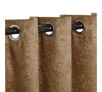 Superior Blackout Curtains, Insulated, Sun Blocking Curtain for Bedroom, Farmhouse, Living Room Window, Thermal Woven, Senna Collection, Set of 2 Panels, 6 Grommets, 42" x 63", Brown