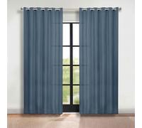 Superior Blackout Curtains, Room Darkening, Bedroom, Drapes, Kitchen, Living Room Window Accents, Sun Blocking, Thermal, 2 Pack, Solid Blackout Curtains, Set of 2, 70" x 96", Denim Blue