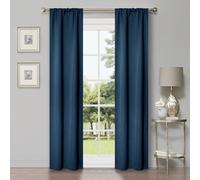 Superior Blackout Curtains, Room Darkening, Bedroom, Living Window Accents, Sun Blocking, Thermal, Classic Modern, Solid Collection, Set of 2 Panels, Rod Pocket, 26" x 84", Navy Blue