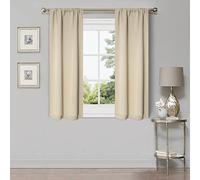 Superior Blackout Curtains, Room Darkening, Bedroom, Living Window Accents, Sun Blocking, Thermal, Classic Modern, Solid Collection, Set of 2 Panels, Rod Pocket, 26" x 63", Ivory