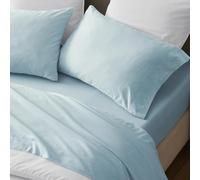 Superior Carmen 100% Cotton Relaxed Vintage Wash Pillowcases, Pillow Case 2 Pack, Lightweight Crisp Percale Bedding, Modern Cover, Boho Chic Bedroom, Lightweight Accents, Set of 2, King Size, Blue