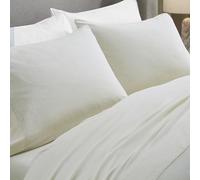 Superior Chloe 100% Cotton Percale Pillowcase Set, Pillow Case 2 Pack, Vintage Wash, Boho Chic Decor, Modern Linen Texture Bedding, Home Bedroom Basics, Accent Essentials, Set of 2, King Size, Ivory