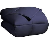 Superior Classic All-Season Down Alternative Comforter with Baffle Box Construction, Twin, Navy Blue, Microfibre, Single