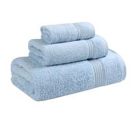 Superior Collection 100% Premium Long-Staple Combed Cotton 3-Piece Towel Set, Light Blue