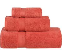 Superior Collection 100% Zero Twist Cotton Super Soft and Absorbent 3-Piece Towel Set, Brick