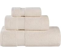Superior Collection 100% Zero Twist Cotton Super Soft and Absorbent 3-Piece Towel Set, Ivory