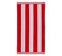 Superior Collection Combed Cotton Luxurious Jacquard Beach Towels, Red Cabana Stripe, Oversized,43 x 5 x 30 cm