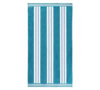 Superior Collection Combed Cotton Luxurious Jacquard Beach Towels, Turquoise Cabana Stripe, Oversized