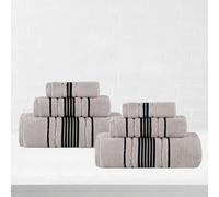 Superior Cotton 6 Piece Towel Set, 2 Bath, 2 Hand, 2 Washcloth/Face Towels, Quick Dry, Home Essentials, Shower, Spa, Luxury Plush Soft Absorbent Towels, Zero-Twist, Solid, Sadie Collection, Platinum