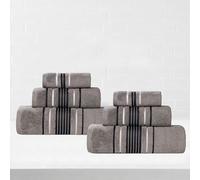 Superior Cotton 6 Piece Towel Set, 2 Bath, 2 Hand, 2 Washcloth/Face Towels, Quick Dry, Home Essentials, Shower, Spa, Luxury Plush Soft Absorbent Towels, Zero-Twist, Solid, Sadie Collection, Charcoal