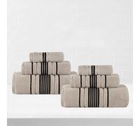 Superior Cotton 6 Piece Towel Set, 2 Bath, 2 Hand, 2 Washcloth/Face Towels, Quick Dry, Home Essentials, Shower, Spa, Luxury Plush Soft Absorbent Towels, Zero-Twist, Solid, Sadie Collection, Stone