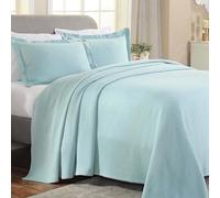 Superior Cotton Bedspread, Aqua, Full