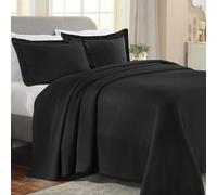 Superior Cotton Bedspread, Black, Full