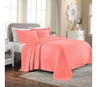 Superior Cotton Bedspread, Coral, Queen