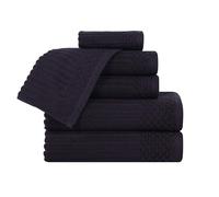 Superior, Cotton, Black, 6 Piece Towel Set