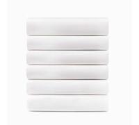 Superior Cotton Blend Percale Hotel Quality Flat Bed Sheets, Lightweight Bedsheets, Commercial Or Personal Use, Hotel, Airbnb, Massage Bed, Bulk Pack, Bedding Essential, Bright White, Set of 6, King