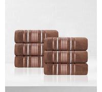 Superior Cotton Hand Towel Set, Small Towels, Plush Soft Absorbent Bathroom Basics, Home Essentials, Spa, Salon, Hotel, Kitchen, Luxury Quick Drying, Zero-Twist, Solid, Sadie Collection, Chocolate
