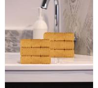 Superior Cotton Hand Towel Set, Zero Twist, Waffle Border, Small Towels, Plush Soft Absorbent Bathroom Basics, Home Essentials, Spa, Salon, Hotel, Kitchen, Luxury Quick Drying, Set of 6, Yellow Gold