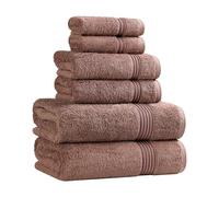Superior, Cotton, Mocha, 6 Piece Towel Set