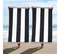 Superior Cotton Striped Beach Towels, Colorful Towels for Adult, Kid, Pool, Swimming, Sand, Travel, Large Oversized, Absorbent, Fast Drying, Bath Basics