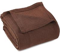 Superior Cotton Waffle Throw Blanket, Lightweight Breathable Bedding, for Travel, Dorm, Apartment, or Home, Machine Washable, Ultra Soft and Cozy, All-Season Covering, King, Chocolate