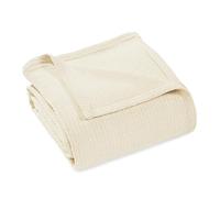 Superior Cotton Waffle Throw Blanket, Lightweight Breathable Bedding, for Travel, Dorm, Apartment, or Home, Machine Washable, Ultra Soft and Cozy, All-Season Covering, Throw, Ivory