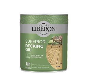 Superior Decking Oil Clear Medium Oak and Teak Available in 2.5L and 5L Liberon
