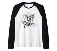 Superior Demon On Horseback Holding A Standard Vector Art Raglan Baseball Tee